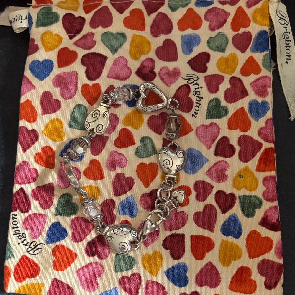 Brighton Silver Heart Charm Bracelet valentine 💌